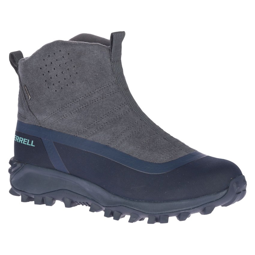 Chaussures Randonnée Merrell Thermo Snowdrift Zip Mid Shell Grise/Bleu Marine Femme | C.G.JGSR